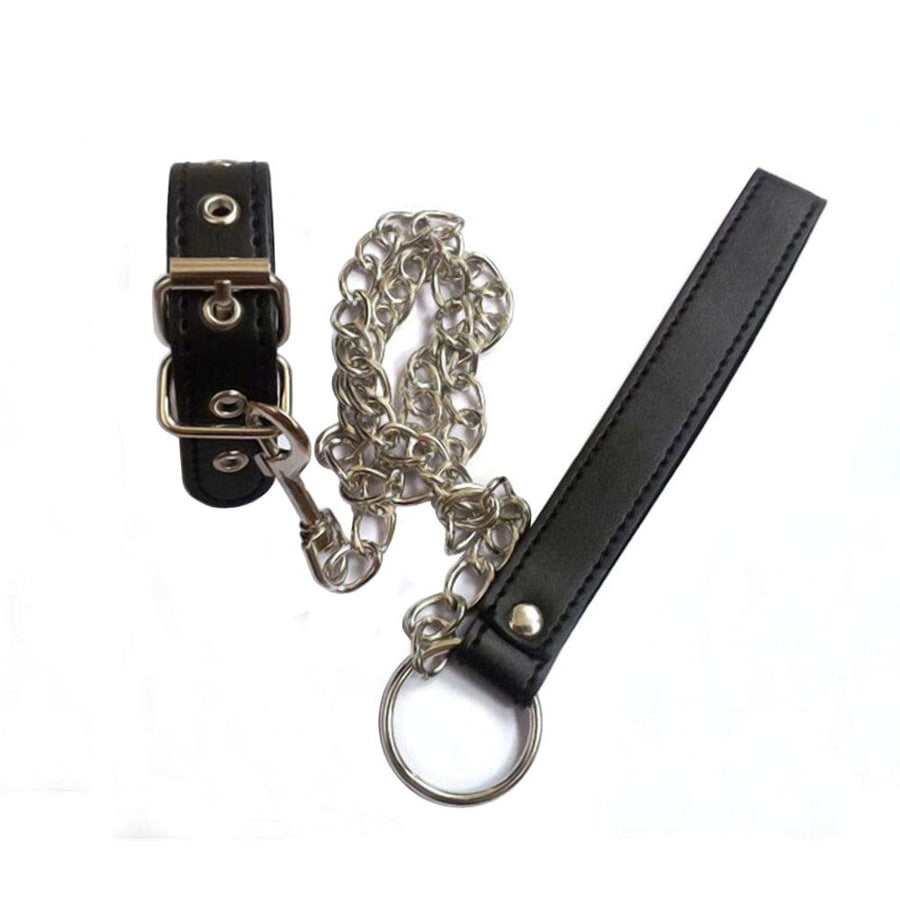 Men's Adjustable Cock Ring Leash BDSM product view