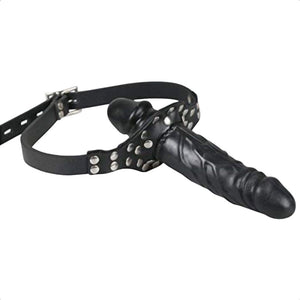 Sadistischer Gag, schwarzer Dildo, BDSM