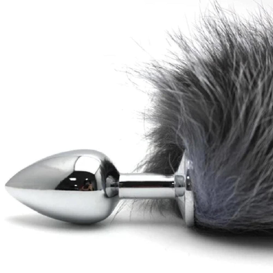Foxy Gray Ash Tail Plug 17 Inches Long BDSM, gallery view 3