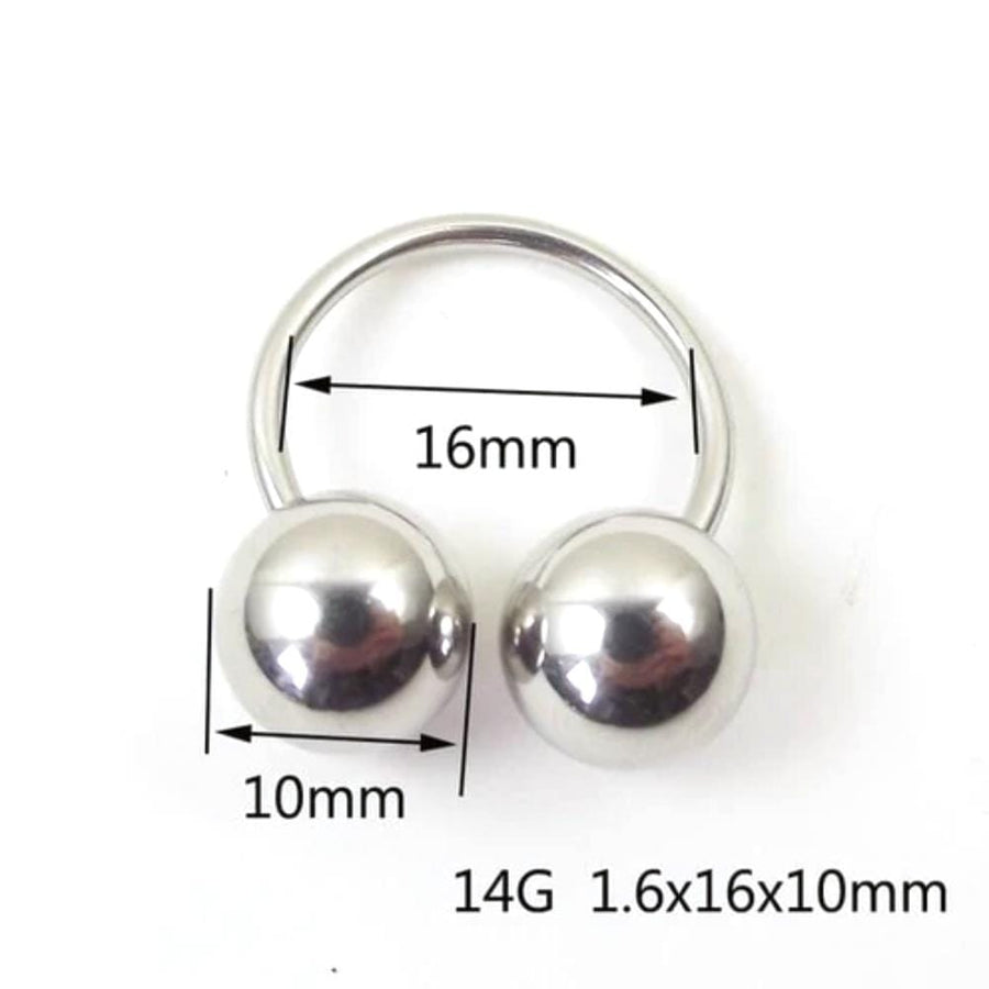 Curvy 14G Prince Albert Piercing Jewelry BDSM, gallery view 4