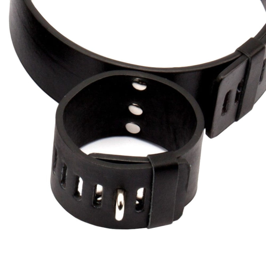 Adjustable Leather Thigh Cuffs BDSM, gallery view 4