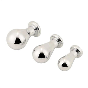 Ensemble de 3 plugs anaux en acier inoxydable avec pierres précieuses BDSM