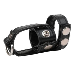 Adjustable Leather Strapping Chastity Cage