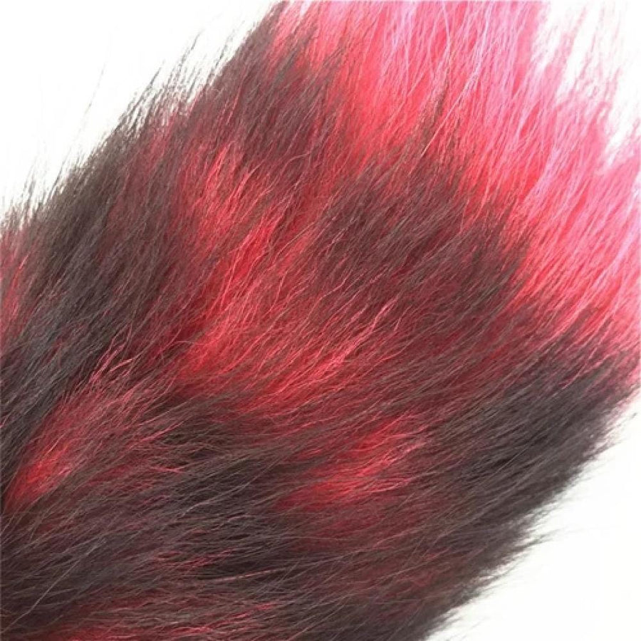 Black and Red Stripes Metallic Tail Butt Plug BDSM, gallery view 3