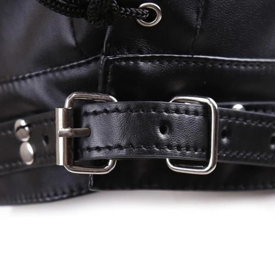 Leather Sensory Deprivation Mask BDSM, gallery view 4