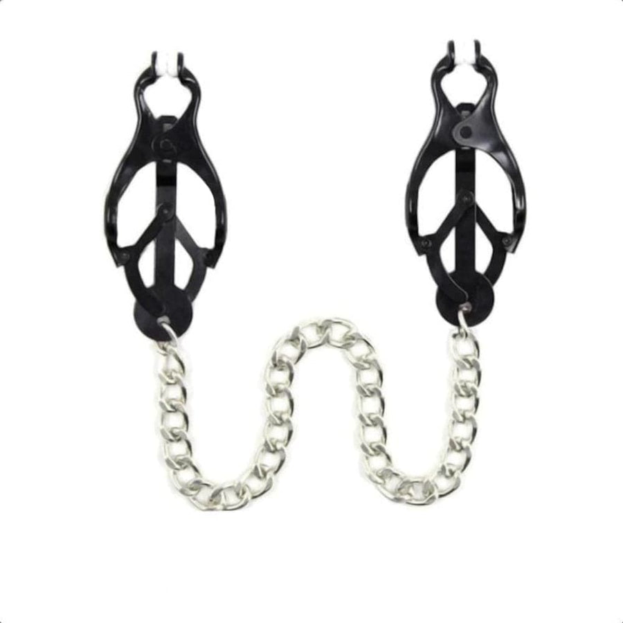 BDSM The New Black Butterfly Nipple Clamps With Chain, gallery view 3