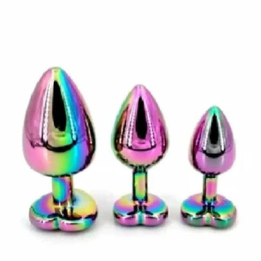 Rainbow Princess Heart Shaped Three Plug Set BDSM, gallery view 2