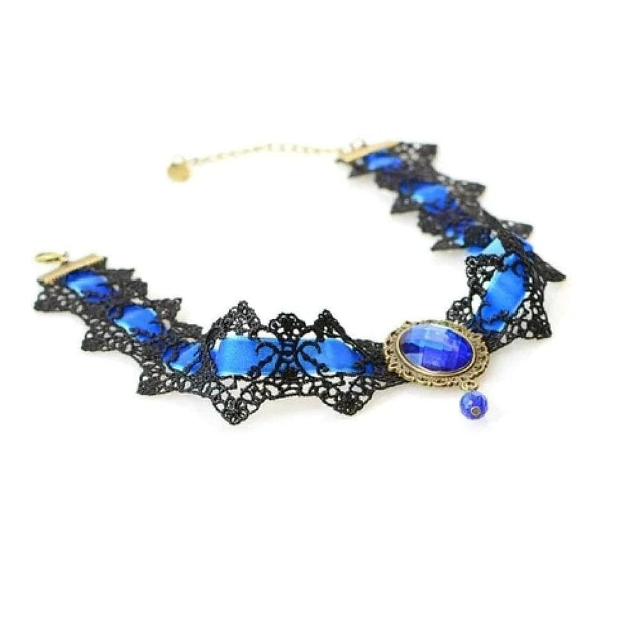 Rhinestone-Encrusted Sexy Lace Chokers, gallery view 2