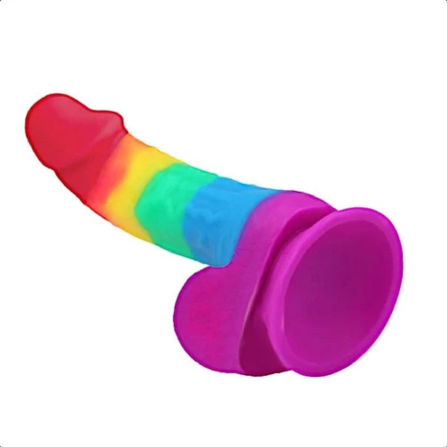 Realistic 7 Inch Rainbow Dildo With Suction Cup, gallery view 3