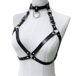 Bondage Harness Slut Leather Collar