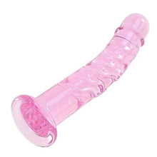 Load image into Gallery viewer, Glassy Bestie Crystal Pink Dildo BDSM
