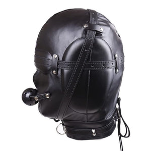 Sensorische Deprivation Leder Sklavenhaube BDSM