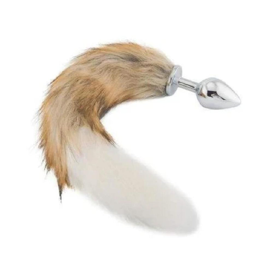 BDSM Soft and Furry Fox Tail with Stainless Steel Butt Plug, gallery view 3