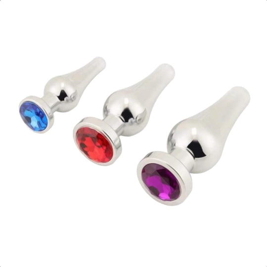 BDSM Shaped Jeweled Butt Plug 3-Piece Set product view