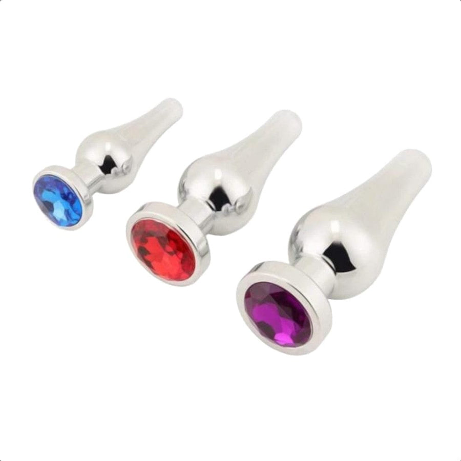 BDSM Shaped Jeweled Butt Plug 3-Piece Set product view