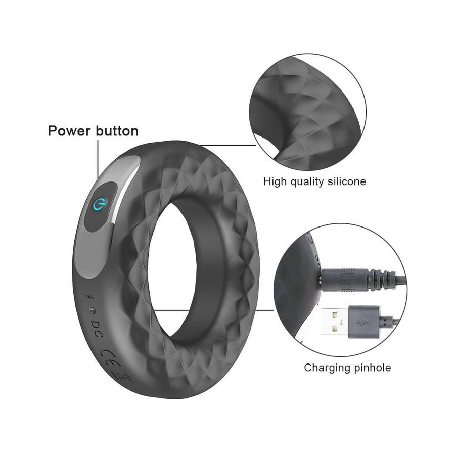 Stylish Rechargeable Vibrating Cock Ring BDSM, gallery view 7