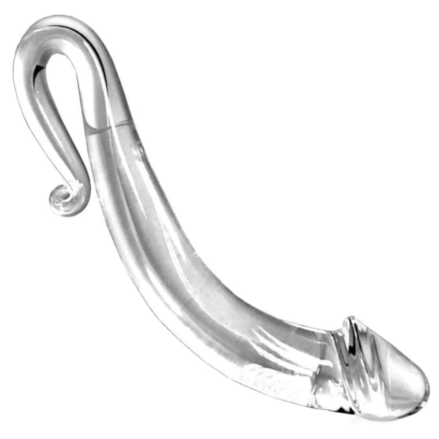 BDSM Smooth Tentacle Crystal Curved Glass Dildo, gallery view 2