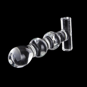 Beaded T-Shaped Crystal 5 Inch Clear Dildo BDSM