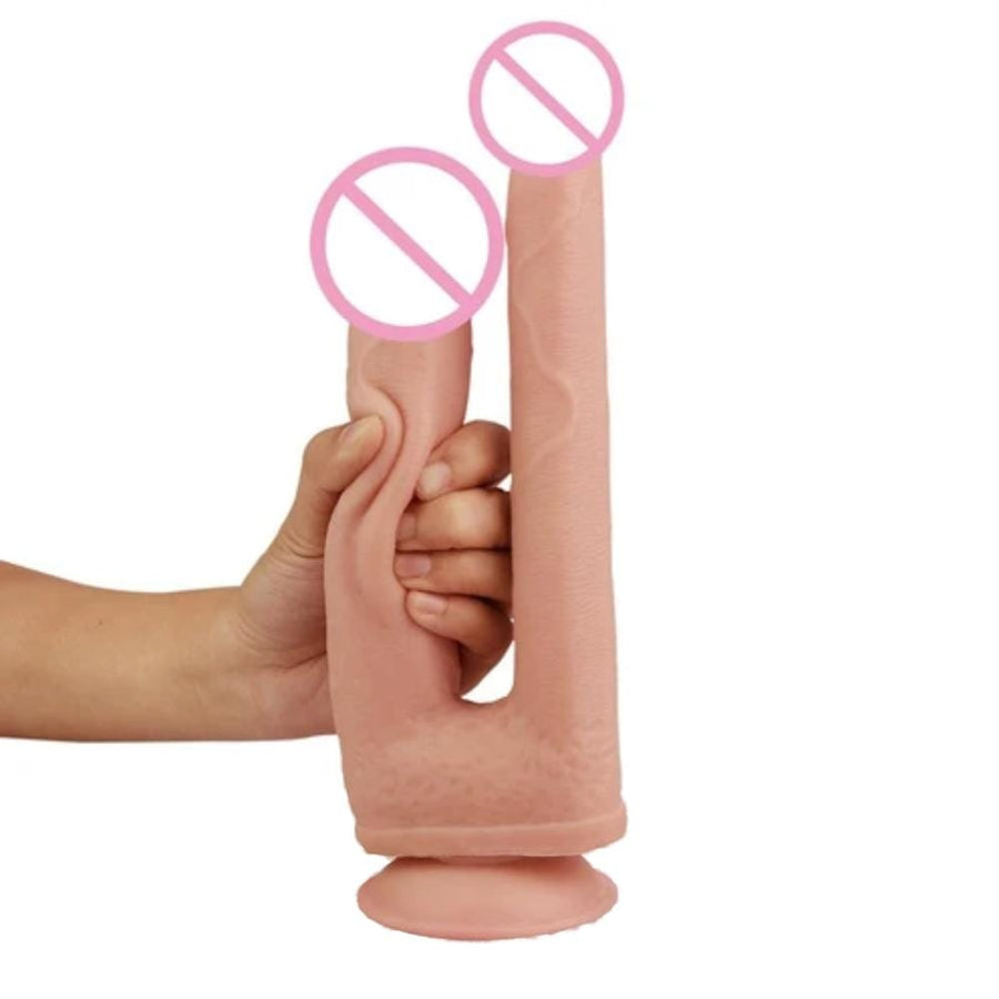 Double Penetration 9 Inch Soft Dildo BDSM, gallery view 3