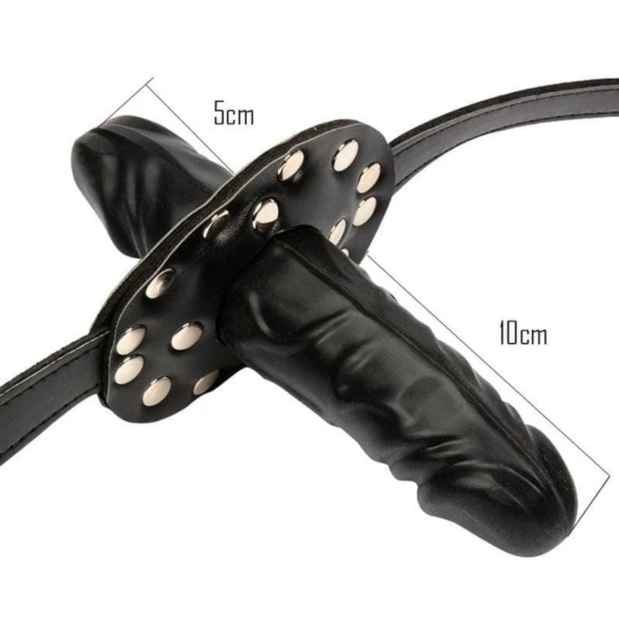 Sadistic Mouth Restraint Chin Strap Dildo BDSM, gallery view 7