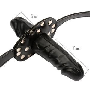 Sadistic Mouth Restraint Chin Strap Dildo BDSM