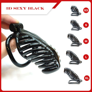 3D Sexy Black Chastity Devices Cock Cage