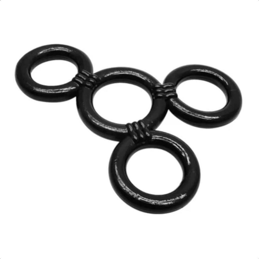 Silicone Cock and Ball Ring | Quadruple Rings BDSM, gallery view 4