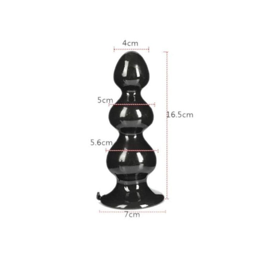 Black Beaded Glory 6 Inch Anal Dildo BDSM, gallery view 4