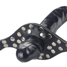 Load image into Gallery viewer, Sadistic Open Mouth Gag Black Face Dildo BDSM
