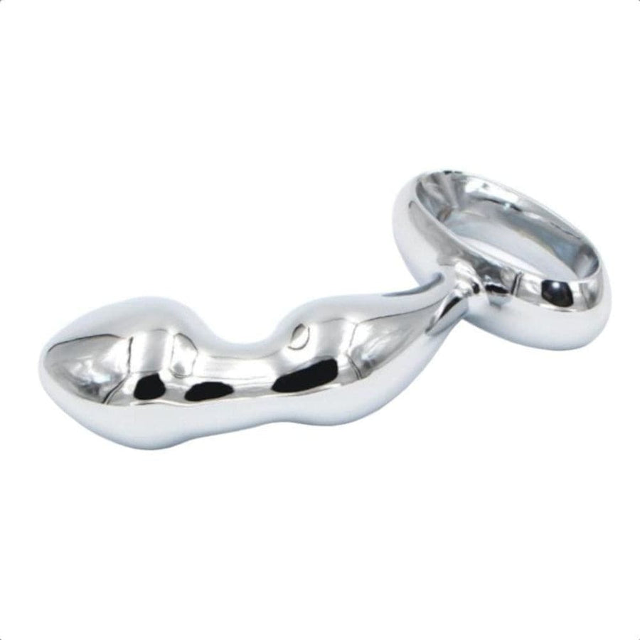Beaded and Curvy Metal Butt Plug, gallery view 3