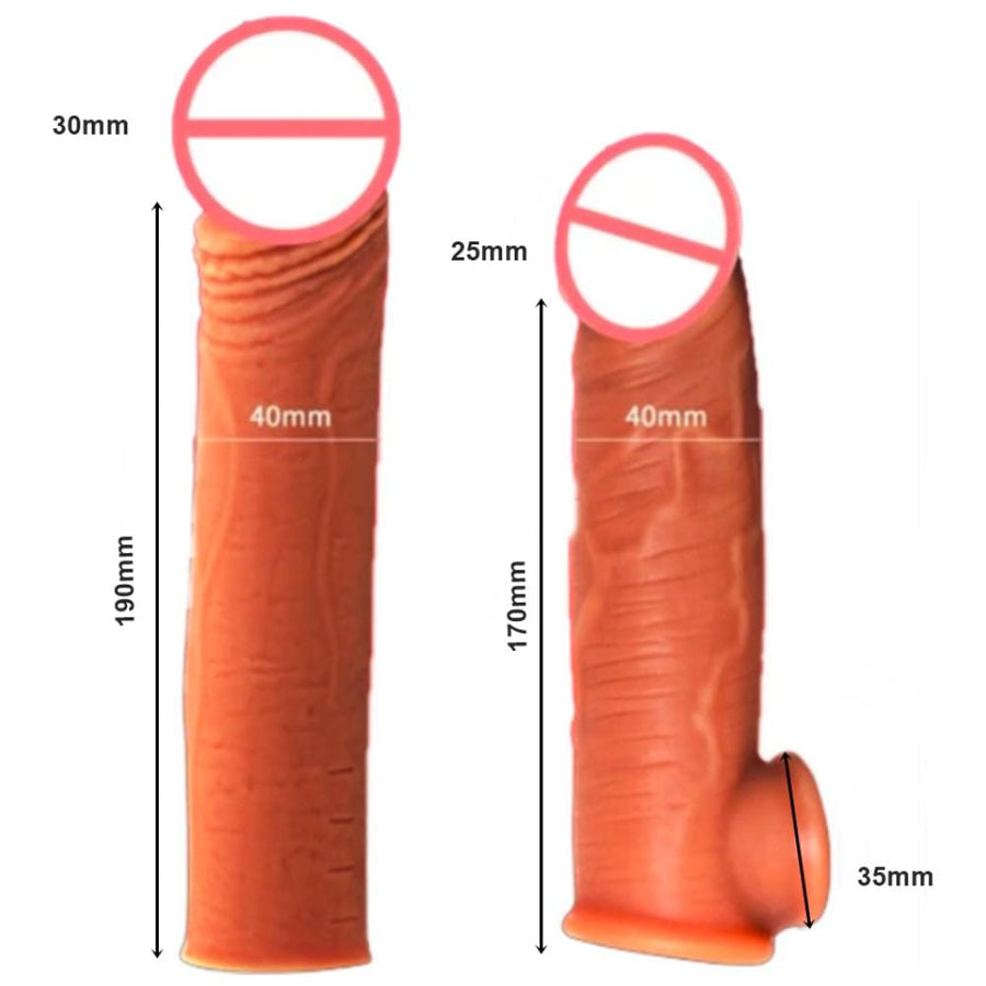 Reusable Silicone Penis Enlargement Sheath BDSM, gallery view 8