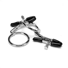 Load image into Gallery viewer, BDSM Flirting Rings Silver Nipple Clamps
