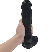 Lade das Bild in den Galerie-Viewer, Aufreizender realistischer 9-Zoll-Dildo in Schwarz für BDSM
