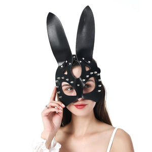 Masque de lapin en cuir sexy et badass BDSM