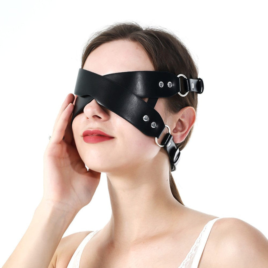 Deluxe Leather Sex Blindfold BDSM, gallery view 4