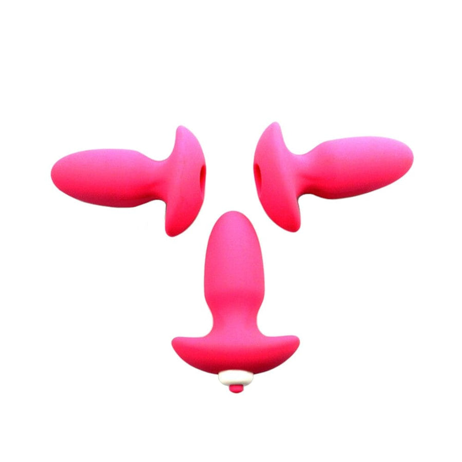 Hollow Silicone Vibrating Butt Plug 4.13 Inches Long, gallery view 4