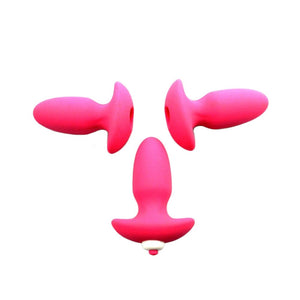 Hollow Silicone Vibrating Butt Plug 4.13 Inches Long