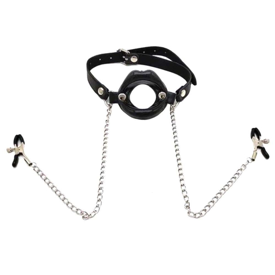 Slave Punishment Mouth Gags With Nipple Clamps BDSM, gallery view 4