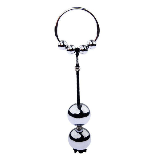 Beaded Weighted Cock Ring With Steel Balls product view