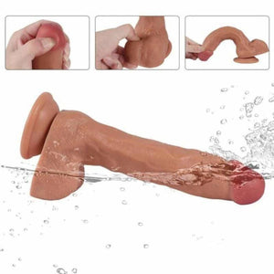Realistic 9 Inch Squirting Dildo With Suction Cup BDSM
