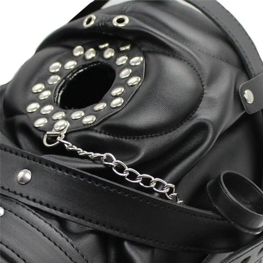 Black Leather Gimp Mask BDSM, gallery view 4