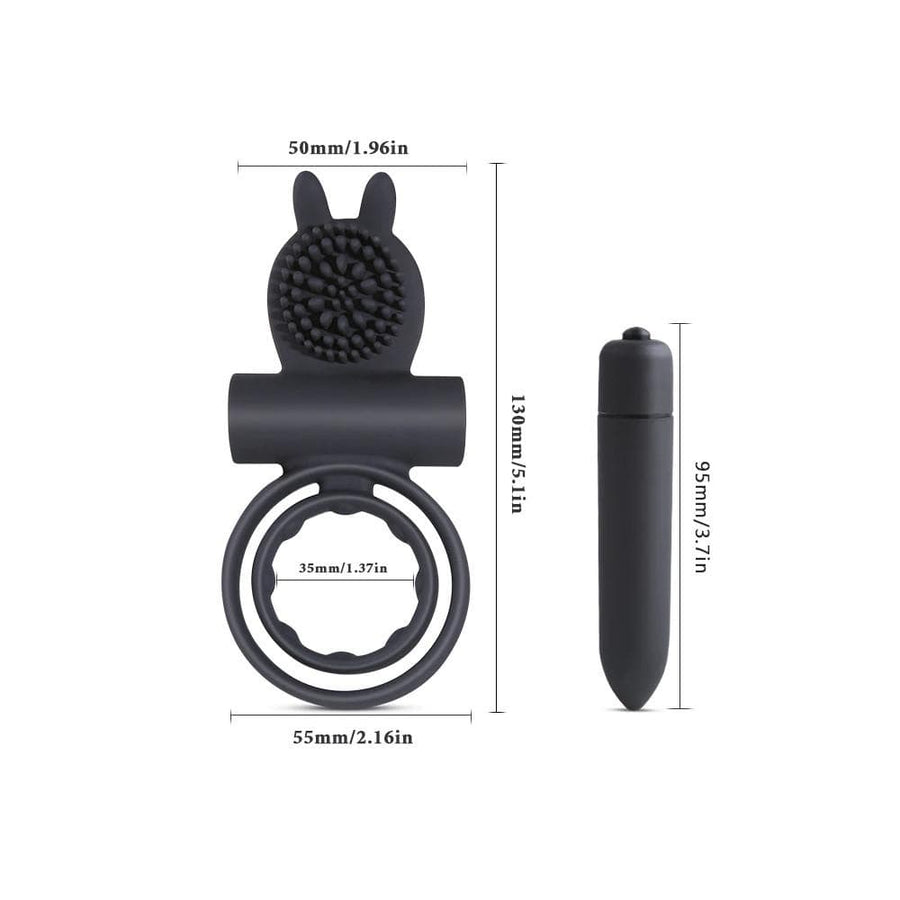 Clit-Friendly Vibrating Dual Cock Ring, gallery view 11