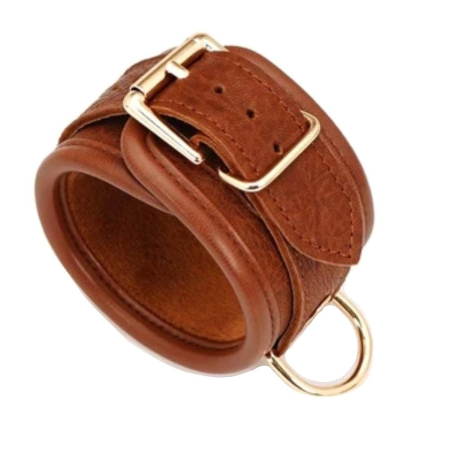 Brown Vintage Leather Leg Cuffs, gallery view 2