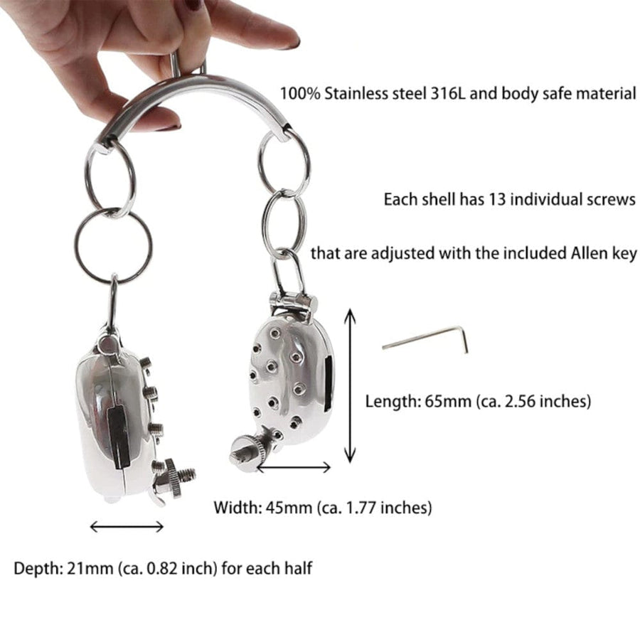 BDSM Stainless Ball Clamp Torture Device, gallery view 7