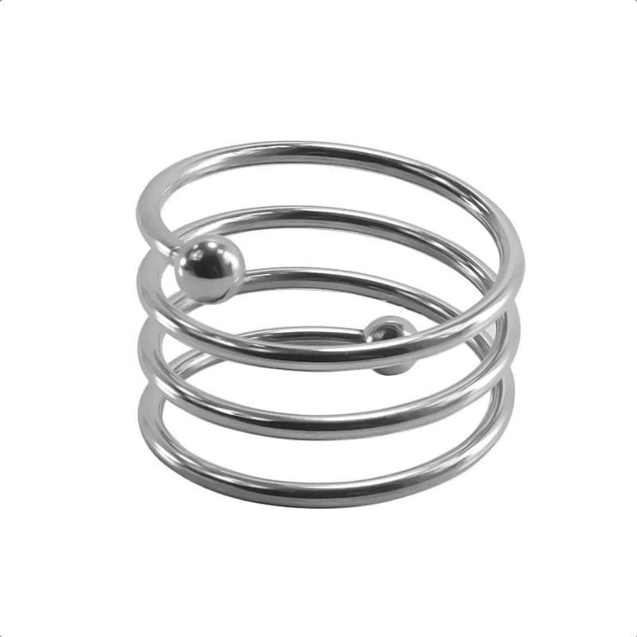BDSM Spiral Enclosure Silver Cock Ring, gallery view 3