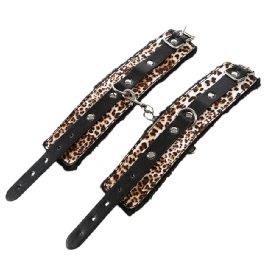 Sexy Leopard Print Furry Handcuffs BDSM, gallery view 4