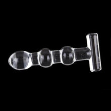 Load image into Gallery viewer, Beaded T-Shaped Crystal 5 Inch Clear Dildo BDSM
