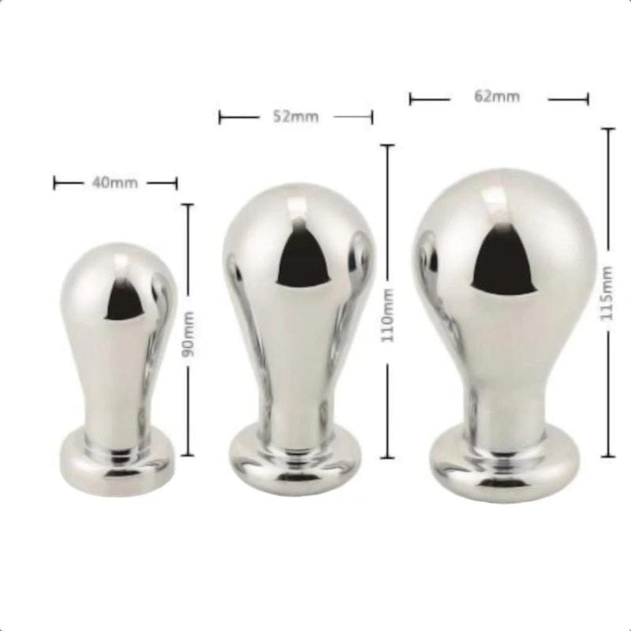 Stainless Steel Bulb Jeweled Butt Plug 3pcs Set BDSM, gallery view 6