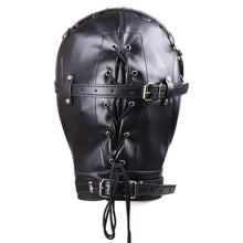 Lade das Bild in den Galerie-Viewer, Sensorische Deprivation Leder Sklavenhaube BDSM
