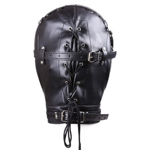 Sensorische Deprivation Leder Sklavenhaube BDSM